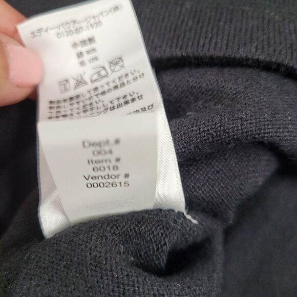 L EDDIE BAUER VNECK BLACK SOFT COTTON MENS GOLF SWEATER large - Picture 7 of 12